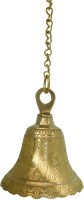 Om Shree Siddhi Vinayak Murti Bhandar Brass Hanging Temple Bell In Antique Golden Finish Decorative For Home and Temple Brass Pooja Bell | Nakshi Ghanta Brass Pooja Bell Brass Pooja Bell(Gold, Pack of 1)