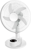 DPM F103 DIGITAL FAN (14 INCH ) WITH LED Multi-function dual-mode power supply fan Built-in LED lighting function Five-leaf air supply: strong and even wind Free swing head: a wider range of air supply 90 mm 5 Blade Table Fan(WHITE, Pack of 1)