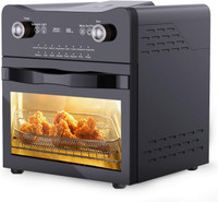 PakOne 14.7-Quarts Air Fryer Toaster Oven, 16-in-1 1800-Watt Toaster Oven Cooker, All in One Countertop Oven for Air Frying, Roasting, Defrosting & Dehydrating, Accessories and Recipes Included Air Fryer(4.7 L)