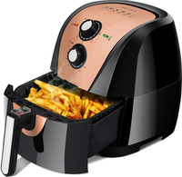 Secura Air Fryer XL 5.3 Quart 1700-Watt Electric Hot Air Fryers Oven Oil Free Nonstick Cooker w/Additional Accessories, Recipes, BBQ Rack & Skewers for Frying, Roasting, Grilling, Baking (Gold) Air Fryer(4.7 L)