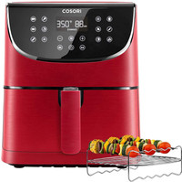 COSORI (100 Recipes, Rack & 4 Skewers) 1500W Electric Hot Air Fryers Oven Oilless Cooker, 11 Presets, Preheat & Shake Reminder, LED Touch Screen, Nonstick Basket, 3.7 QT, Digital-Burgundy Red Air Fryer(4.7 L)