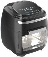 GoWISE USA USA GW77722 11.6-Quart Air Fryer Toaster Oven with Rotisserie & Dehydrator + 50 Recipes, Vibe, Black Air Fryer(10.98 L)
