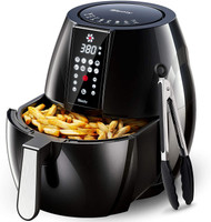 Sboly 8 Mode Air Fryer with LCD Digital Touch Screen, 6.3Qt Airfryer Includes One set of Cooking Tongs and Recipe Book, with a Water-based Non-stick Coating Grill Shelf and Frying Basket Air Fryer(4.7 L)
