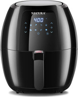 Secura Max 6.3Qt Air Fryer, 1700W Digital Hot Air Fryer | 10-in-1 Oven Oilless Electric Cooker w/Preheat & Shake Remind, 8 Cooking Presets, Nonstick Basket, ETL Listed Air Fryer(4.7 L)