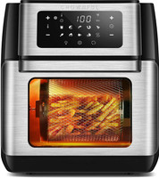 CROWNFUL 9-in-1 Air Fryer Toaster Oven, Convection Roaster with Rotisserie & Dehydrator, 10.6 Quart, Digital LCD Touch Screen, Accessories and Recipe Included Air Fryer(4.7 L)