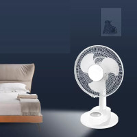 DPM F104 DIGITAL FAN (12 INCH ) WITH LED Multi-function dual-mode power supply fan Built-in LED lighting function Five-leaf air supply: strong and even wind Free swing head 90 mm 3 Blade Table Fan(WHITE, Pack of 1)