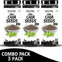 NutroVally Raw Chia Seeds for Weight Loss Management with Omega 3 , Zinc and Fiber, Calcium Rich Seeds(600 g, Pack of 3)