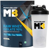MUSCLEBLAZE Raw Whey Isolate with Shaker Whey Protein(1 kg, Unflavoured)