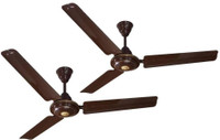Polar Megha Mite (Brown) 1200 mm ceiling fan high speed I Double Ball Bearing With 400 RPM Highest Air Delivery I 100 % Copper Winding 1200 mm Ultra High Speed 3 Blade Ceiling Fan(Brown, Pack of 2)