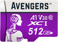 Avengers Max Data CANVA 4 512 GB MicroSD Card Class 10 40 MB/s  Memory Card(With Adapter)