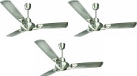 Crompton Triton Decorative brushed steel pack of 3 1200 mm 3 Blade Ceiling Fan(Brushed Steel, Pack of 3)
