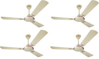 USHA striker galaxy corn silk pack of 4 1200 mm 3 Blade Ceiling Fan(Cream, Pack of 4)
