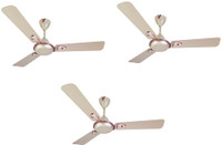 USHA Bellissa cornsilk pack of 3 1200 mm 3 Blade Ceiling Fan(corn silk, Pack of 3)