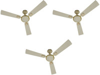 USHA Allure Plus pack of 3 1200 mm 3 Blade Ceiling Fan(rich ivory, Pack of 3)
