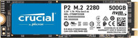 Crucial CT500P2SSD8 500 GB Laptop Internal Solid State Drive (SSD) (P2 500GB 3D NAND NVMe PCIe M.2 SSD - CT500P2SSD8)(Interface: PCIe NVMe, Form Factor: M.2)