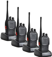 SNARIYOVSN Baofeng (4 Pcs) Handheld Interphone Two Way Transceiver Radio 16CH 400-470MHZ Long Range WT007 Walkie Talkie(Black)