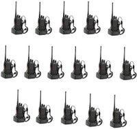 SNARIYOVSN Baofeng (16 Pcs) Portable and Rechargeable Two Way Radio 16CH 400-470MHZ Long Range WT005 Walkie Talkie(Black)