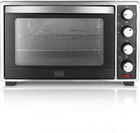 BLACK+DECKER 48-Litre Oven Toaster Grill (OTG) 48 (BXTO4801IN) Litres,Stainless Steel - with Rotisserie, Convection, Heat-Resistant Tempered Glass & Inside Lamp (Grey) Oven Toaster Grill (OTG)(GREY)