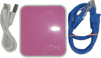 COFE Universal CF-12W-MINI-PK 4G SIM Based Wifi Router with LAN port || Portable Unlocked 4G Wifi Hotspot Supports All 4G GSM SIM Cards (Airtel, Vodafone, Jio, Idea) for All DVR, NVR, CCTVs, IP Cameras, Bio Metric Devices No Configuration Required 300 Mbps 4G Router(Pink, White, Single Band)