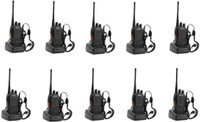 SNARIYOVSN Baofeng (10 Pcs) Premium Quality Handheld Amateur Radio 2- Way Long Range WT033 Walkie Talkie(Black)