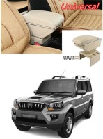 PECUNIA Universal Car Armrest Center Console Pad,PU Leather Car Armrest Seat Box Cover Protector Protects from Dirt,Damage,Pet Scratches,Old Damaged Consoles (Beige) A111 Car Armrest(Mahindra, Scorpio)