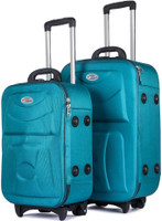 Yours Luggage Ultra Lightweight DP Plain Design| Ergonomic Polyester | Carry On 2 Wheel Spinn Cabin &amp; Check-in Set - 26 inch Flipkart Deal