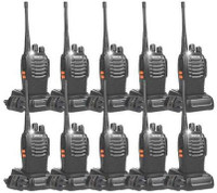 SNARIYOVSN Baofeng (10 Pcs) UHF 400-470 MHz 16CH Handheld Radio 2-Way Radio Long Range WT074 Walkie Talkie(Black)