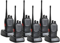 FELCRONIXS (Pack-6) BF-888S 400-470 MHz 16-CH Handheld Two-Way Radio Wireless Phone Long Range Premium Quality WT09 Walkie Talkie(Black)