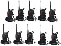 SNARIYOVSN Baofeng (10 Pcs) UHF 400-470 MHz 16CH Handheld Amateur Radio 2-Way Radio Long Range WT072 Walkie Talkie(Black)