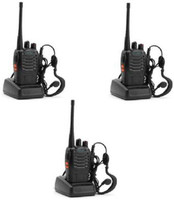 FELCRONIXS (Pack-3) BF-888S 400-470 MHz 16-CH Handheld Two-Way Radio Wireless Phone Long Range Premium Quality WT07 Walkie Talkie(Black)