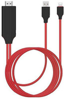amblic HDMI Cable 2 m New Universal iphone MHL-KIT HDMI Adapter/HDTV Cable, HDMI AV TV HDTV MHL Adapter Cable for iPad/iPhone 5S 6 6P 6S iPhone 7/ iPhone 8 / iPhone X with USB Charger Cable(Compatible with iPhone, Red, One Cable)