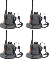 SNARIYOVSN Baofeng (4 Pcs) UHF 400-470 MHz 16CH Handheld Amateur Radio 2 Way Radio Long Range WT130 Walkie Talkie(Black)