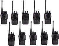 SNARIYOVSN Baofeng (10 Pcs) UHF 400-470 MHz 16CH Handheld Amateur Radio 2-Way Long Range Interphone LED Torch Microphone With Earpiece WT136 Walkie Talkie(Black)
