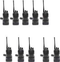 SNARIYOVSN Baofeng (10 Pcs) UHF 400-470 MHz 16CH Handheld Amateur Radio 2-Way Long Range Interphone LED Torch Microphone With Earpiece WT138 Walkie Talkie(Black)