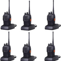 SNARIYOVSN Baofeng (6 Pcs) UHF 400-470 MHz 16CH Handheld Amateur Radio 2 Way Radio Long Range WT142 Walkie Talkie(Black)
