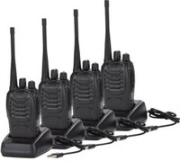 SNARIYOVSN Baofeng (4 Pcs) UHF 400-470 MHz 16CH Handheld Amateur Radio 2 Way Radio Long Range WT153 Walkie Talkie(Black)