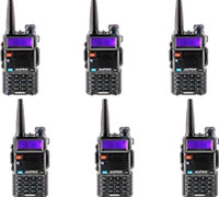 SNARIYOVSN Baofeng (6 Pcs) UV-5R Dual Band VHF/UHF136-174 MHz & 400-520 MHz Handheld Long Range Two-Way Radio WT166 Walkie Talkie(Black)