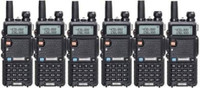 SNARIYOVSN Baofeng (6 Pcs) UV-5R Dual Band VHF/UHF136-174 MHz & 400-520 MHz Handheld Long Range Two-Way Radio WT183 Walkie Talkie(Black)