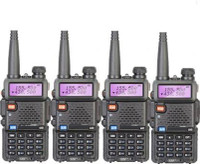 SNARIYOVSN Baofeng (4 Pcs) UV-5R Dual Band VHF/UHF136-174 MHz & 400-520 MHz Handheld Long Range Two-Way Radio WT185 Walkie Talkie(Black)