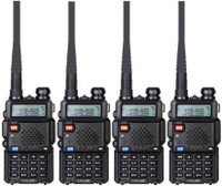 SNARIYOVSN Baofeng (4 Pcs) UV-5R Dual Band VHF/UHF136-174 MHz & 400-520 MHz Handheld Long Range Two-Way Radio WT200 Walkie Talkie(Black)
