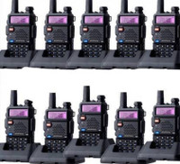 SNARIYOVSN Baofeng (10 Pcs) UV-5R Dual Band VHF/UHF136-174 MHz & 400-520 MHz Handheld Long Range Two-Way Radio WT184 Walkie Talkie(Black)