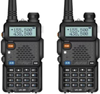 SNARIYOVSN Baofeng (2 Pcs) UV-5R Dual Band VHF/UHF136-174 MHz & 400-520 MHz Handheld Long Range Two-Way Radio WT172 Walkie Talkie(Black)