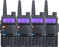 SNARIYOVSN Baofeng (4 Pcs) UV-5R Dual Band VHF/UHF136-174 MHz & 400-520 MHz Handheld Long Range Two-Way Radio WT188 Walkie Talkie(Black)