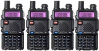 SNARIYOVSN Baofeng (4 Pcs) UV-5R Dual Band VHF/UHF136-174 MHz & 400-520 MHz Handheld Long Range Two-Way Radio WT195 Walkie Talkie(Black)