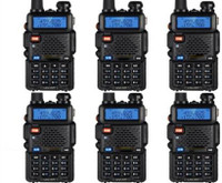 SNARIYOVSN Baofeng (6 Pcs) UV-5R Dual Band VHF/UHF136-174 MHz & 400-520 MHz Handheld Long Range Two-Way Radio WT201 Walkie Talkie(Black)