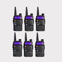 SNARIYOVSN Baofeng (6 Pcs) UV-5R Dual Band VHF/UHF136-174 MHz & 400-520 MHz Handheld Long Range Two-Way Radio WT203 Walkie Talkie(Black)