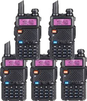 SNARIYOVSN Baofeng (5 Pcs) UV-5R Dual Band VHF/UHF136-174 MHz & 400-520 MHz Handheld Long Range Two-Way Radio WT229 Walkie Talkie(Black)