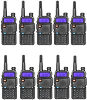 SNARIYOVSN Baofeng (10 Pcs) UV-5R Dual Band VHF/UHF136-174 MHz & 400-520 MHz Handheld Long Range Two-Way Radio WT208 Walkie Talkie(Black)