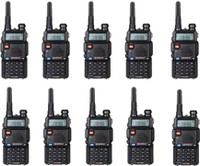 SNARIYOVSN Baofeng (10 Pcs) UV-5R Dual Band VHF/UHF136-174 MHz & 400-520 MHz Handheld Long Range Two-Way Radio WT213 Walkie Talkie(Black)