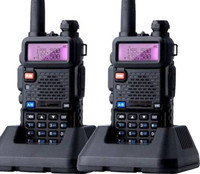 SNARIYOVSN Baofeng (2 Pcs) UV-5R Dual Band VHF/UHF136-174 MHz & 400-520 MHz Handheld Long Range Two-Way Radio WT230 Walkie Talkie(Black)